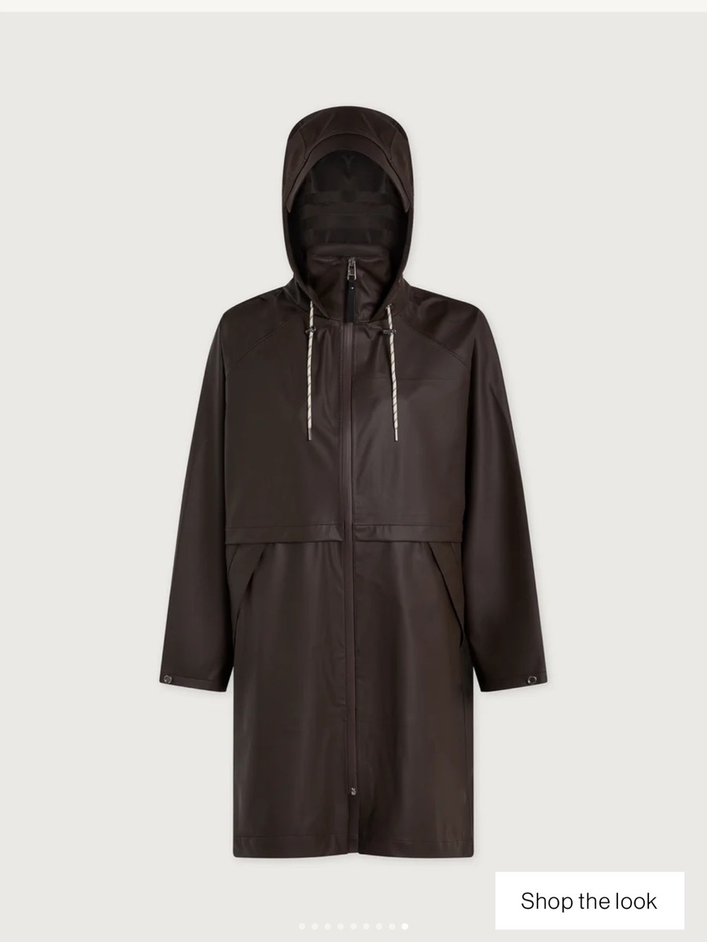 Varley Women’s Hooded Long Raincoat Jacket - Dark Brown (Size M), NWT